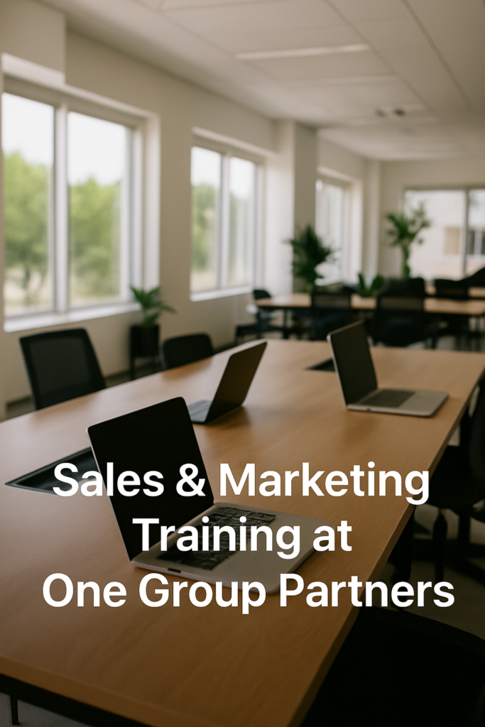 Sales & Marketing Training at One Group Partners: A Blueprint for Fast-Track Career Growth
